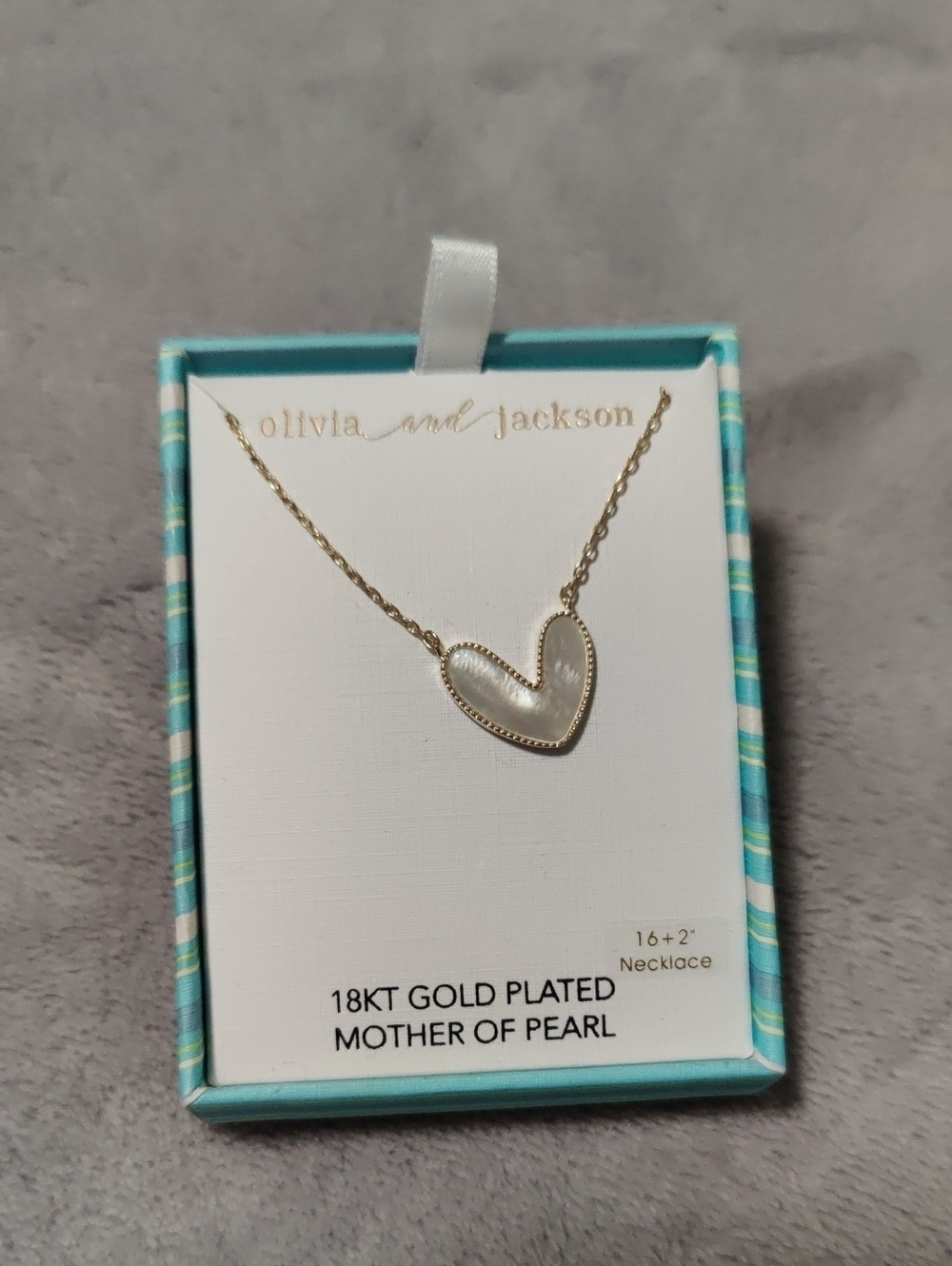 New!18K Gold Plated Mother of Pearl Heart Necklace Boxed Cottagecore Y2K Retro